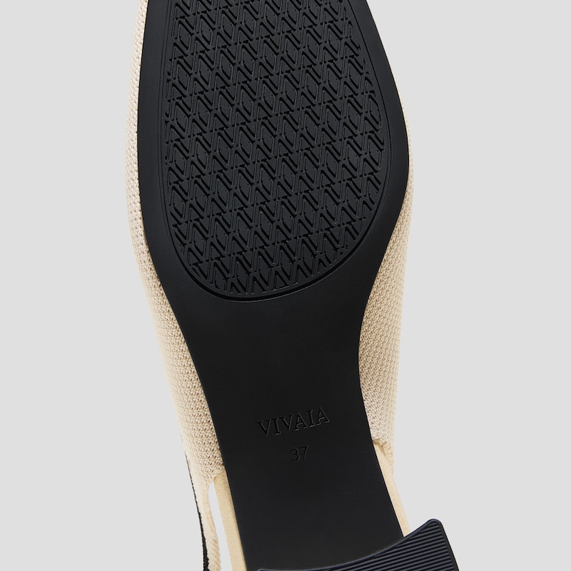 Margot™ Slingback Heels (Mikko), CREAM IVORY & BLACK, EU35 | VIVAIA