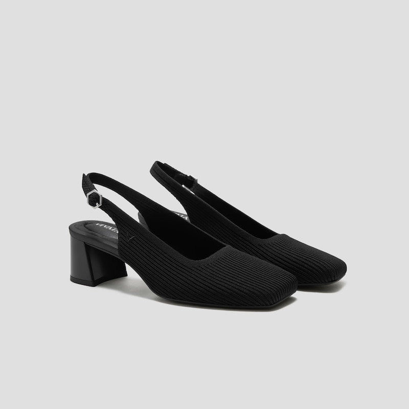 Margot™ Slingback Heels (Mikko), Black, EU39 | VIVAIA