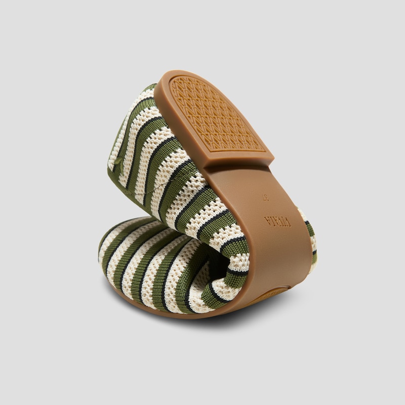 Wide Toe Box Flats (Tila), PALE APRICOT & OLIVE INTERLOCKING, EU39 | VIVAIA