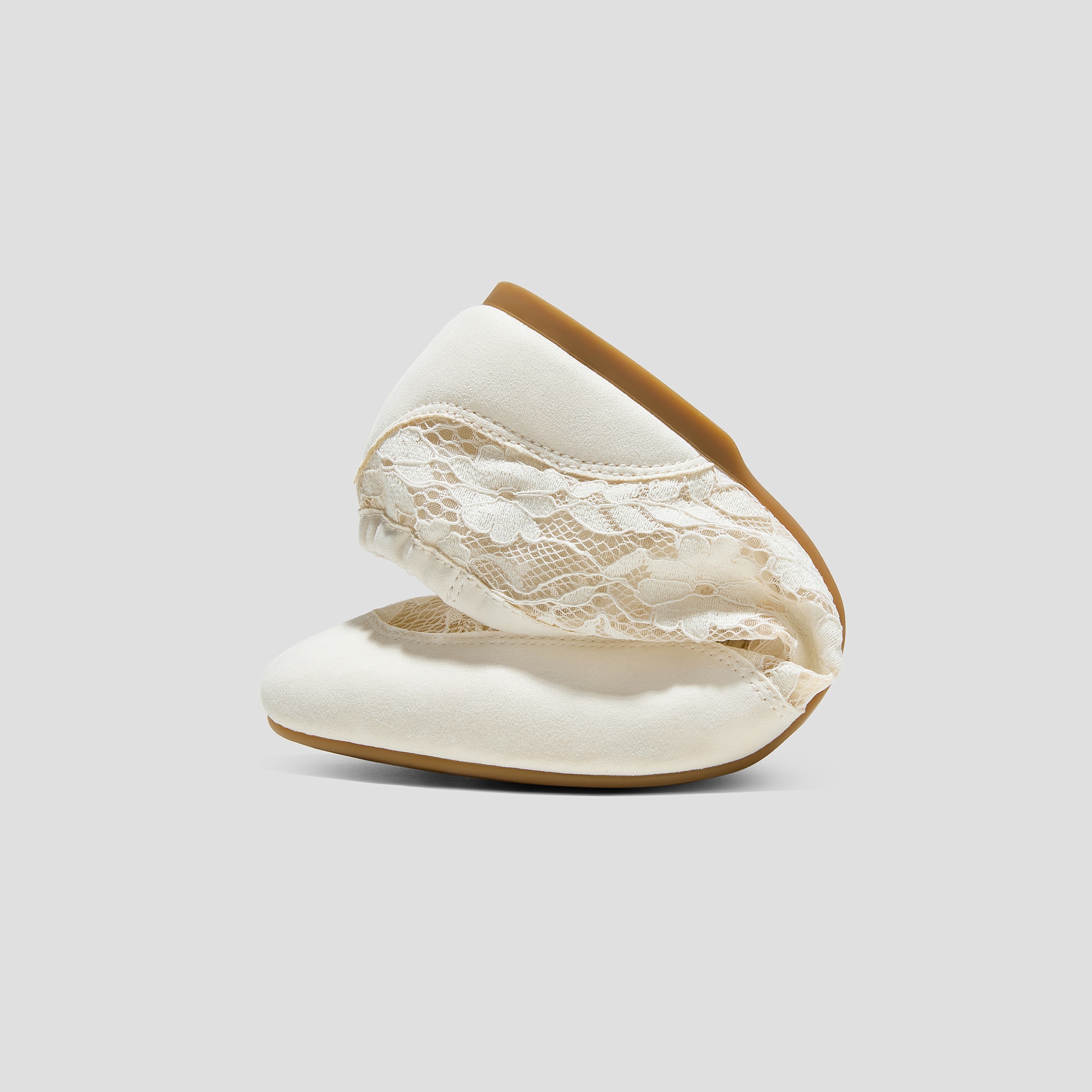 Square-Toe Lace-Up Sneakerinas (Cristina), CREAM LACE, EU35 | VIVAIA