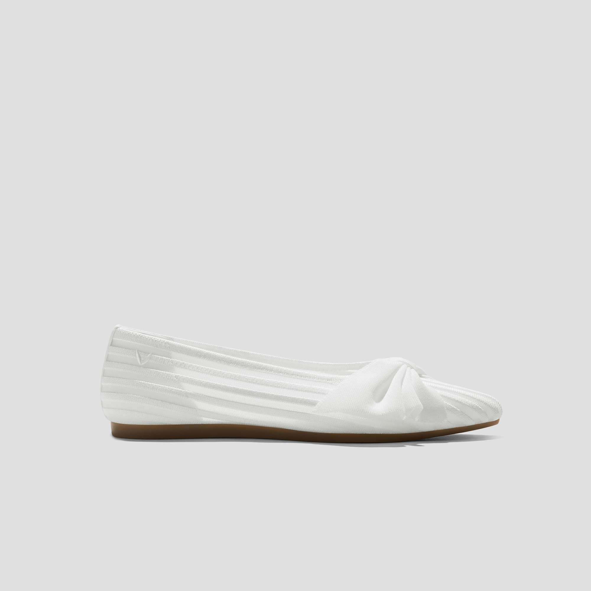 Pointed-Toe Bow Flats (Azura), WHITE SHEER STRIPE, EU35 | VIVAIA