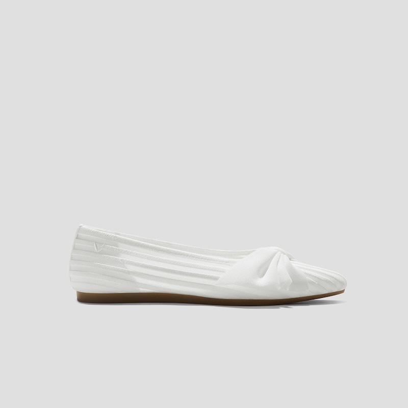 Pointed-Toe Bow Flats (Azura), WHITE  SHEER STRIPE, EU35 | VIVAIA