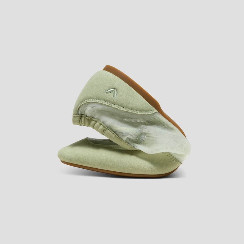 Square-Toe Organza Sneakerinas (Ciara), Matcha, EU35 | VIVAIA