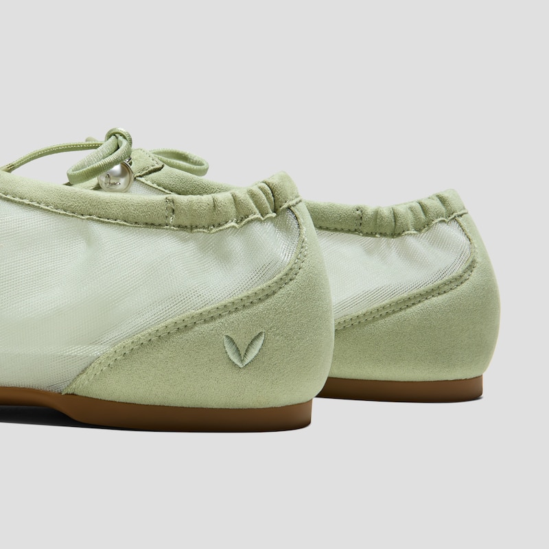 Square-Toe Organza Sneakerinas (Ciara), Matcha, EU35 | VIVAIA