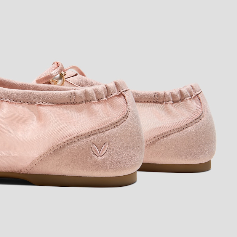 Square-Toe Organza Sneakerinas (Ciara), Peach Blush, EU40 | VIVAIA