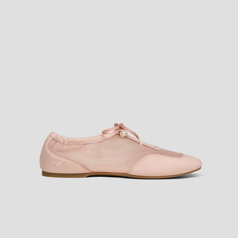 Square-Toe Organza Sneakerinas (Ciara), Peach Blush, EU40 | VIVAIA
