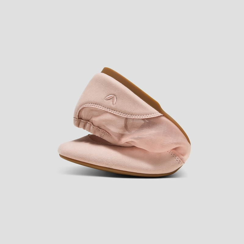 Square-Toe Organza Sneakerinas (Ciara), Peach Blush, EU40 | VIVAIA