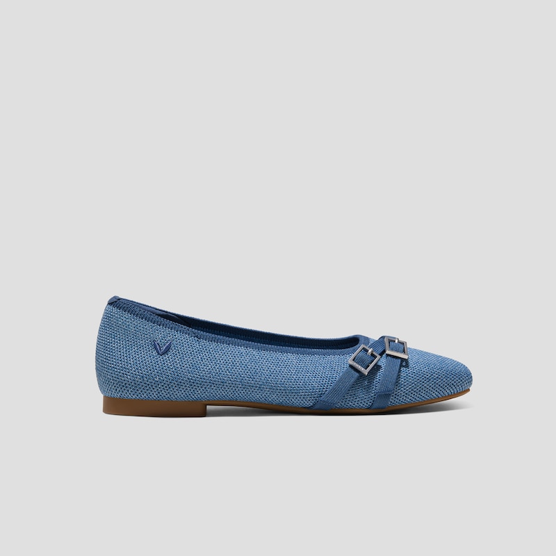 Square-Toe Margot™ Crisscross Flats (Marah), DENIM & VINTAGE, EU39 | VIVAIA