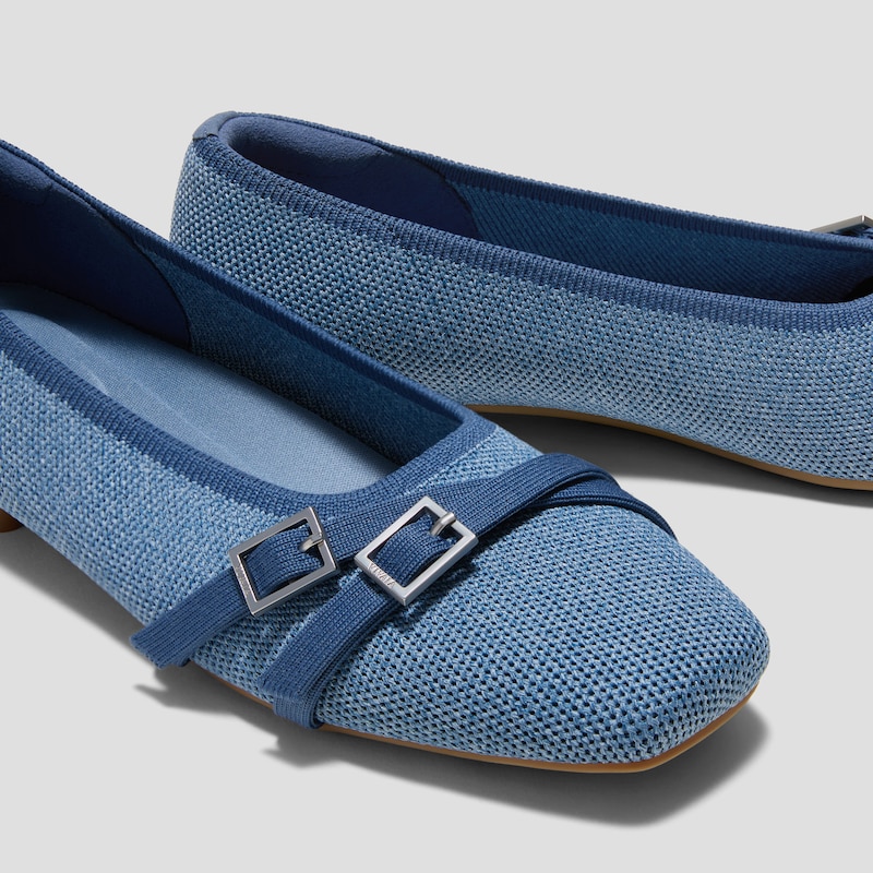 Square-Toe Margot™ Crisscross Flats (Marah), DENIM & VINTAGE, EU39 | VIVAIA