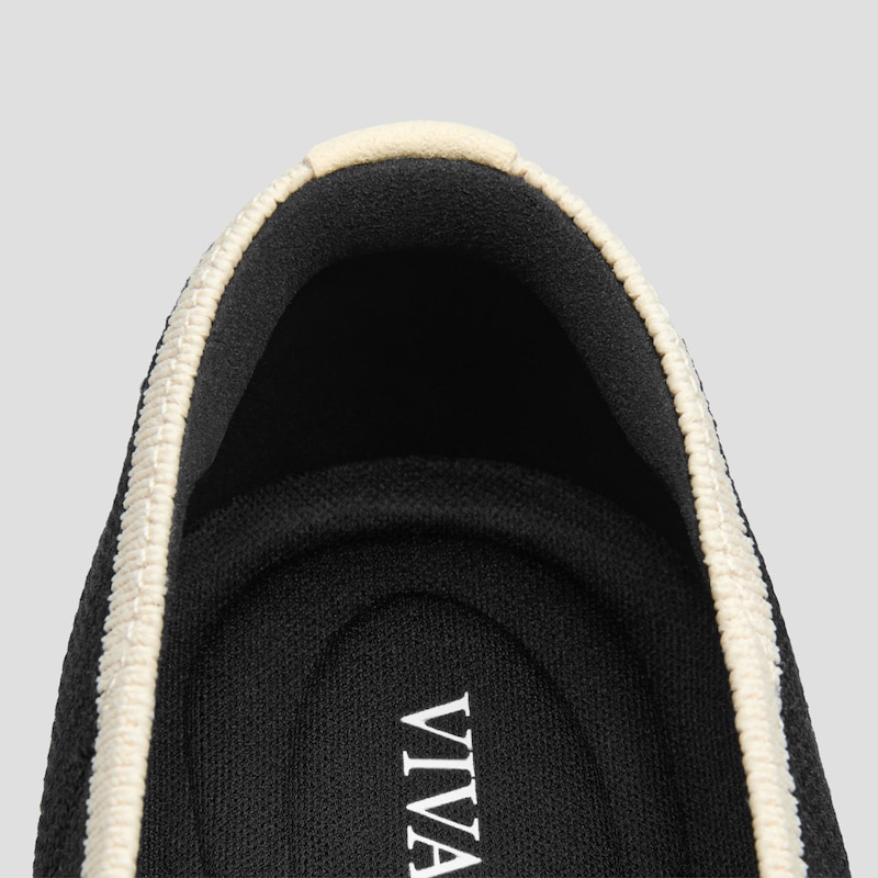 Square-Toe Margot™ Crisscross Flats (Marah), BLACK & IVORY, EU39 | VIVAIA