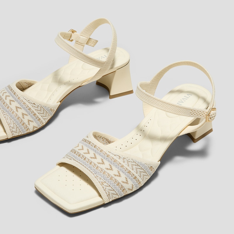 AdaptAll™ Square-Toe Sandals (Janine), ASHY THREAD, EU35 | VIVAIA