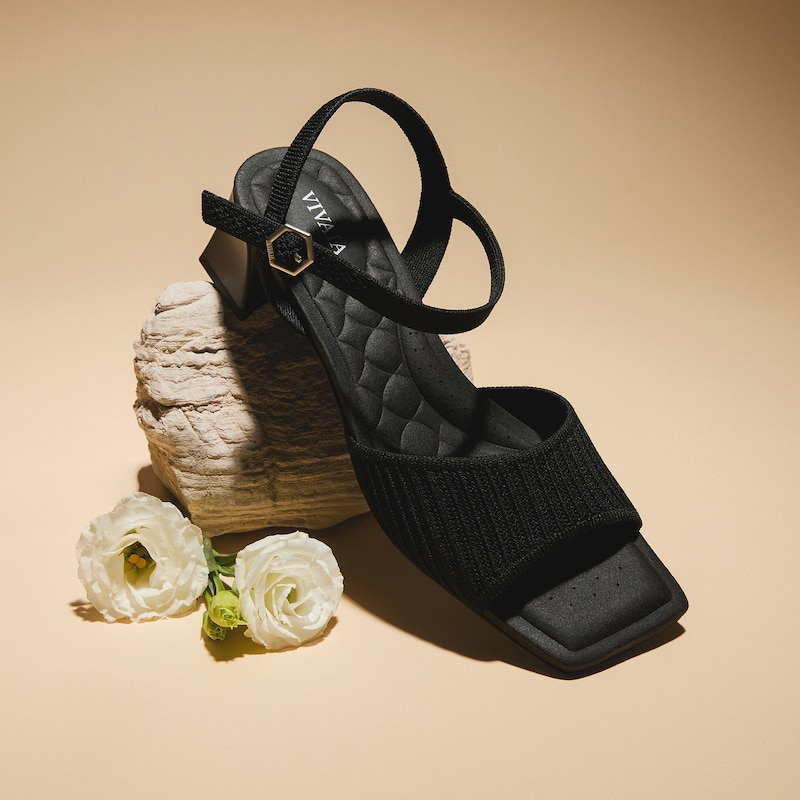 AdaptAll™ Square-Toe Sandals (Janine), Black, EU35 | VIVAIA