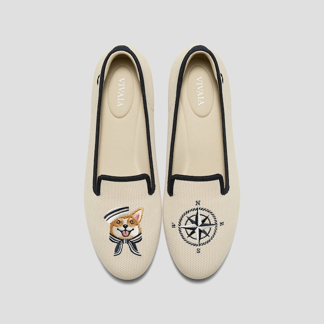 Round-Toe Embroidered Loafers (Audrey)