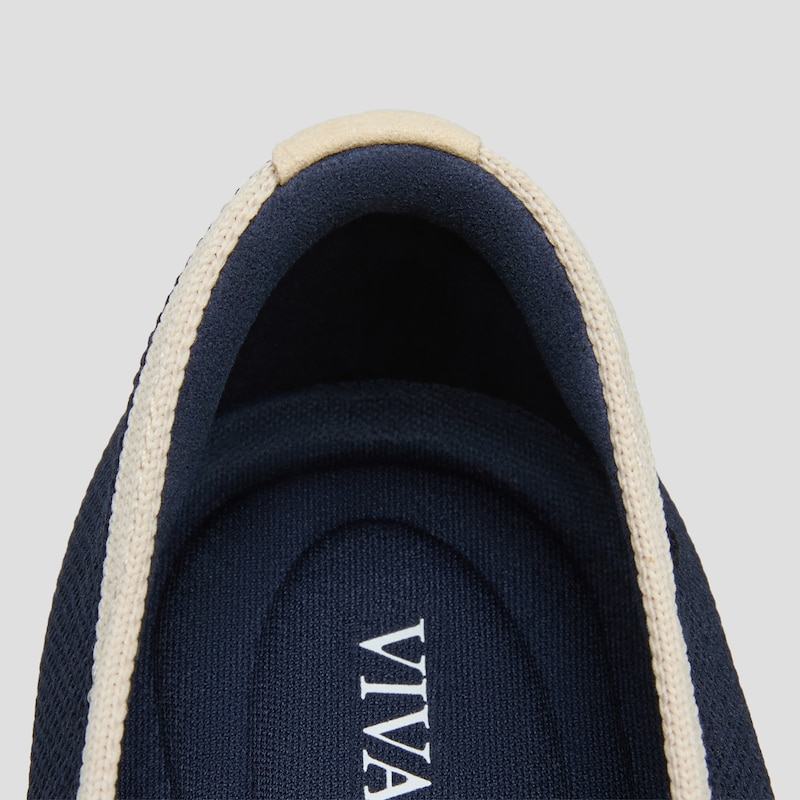 Round-Toe Embroidered Loafers (Audrey), Navy - Cream Ivory-Sailor Corgi, EU43 | VIVAIA