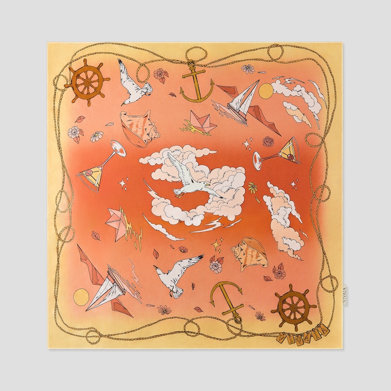 Silk Scarf (Ines), Gradient Print - Maria, one-size | VIVAIA