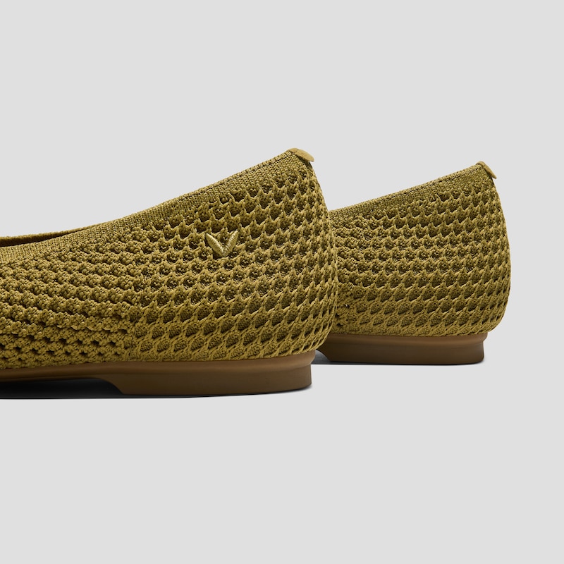 Margot™ Square-Toe Mesh Flats (Makayla), MUSTARD, EU35 | VIVAIA