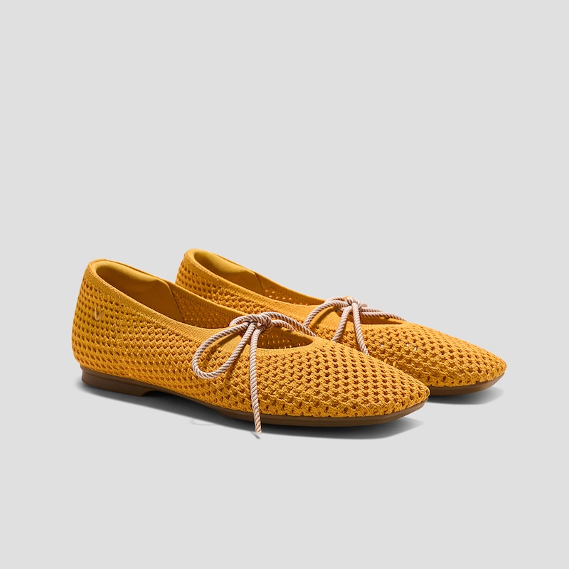 Margot™ Square-Toe Mesh Flats (Makayla), BLONDE, EU35 | VIVAIA