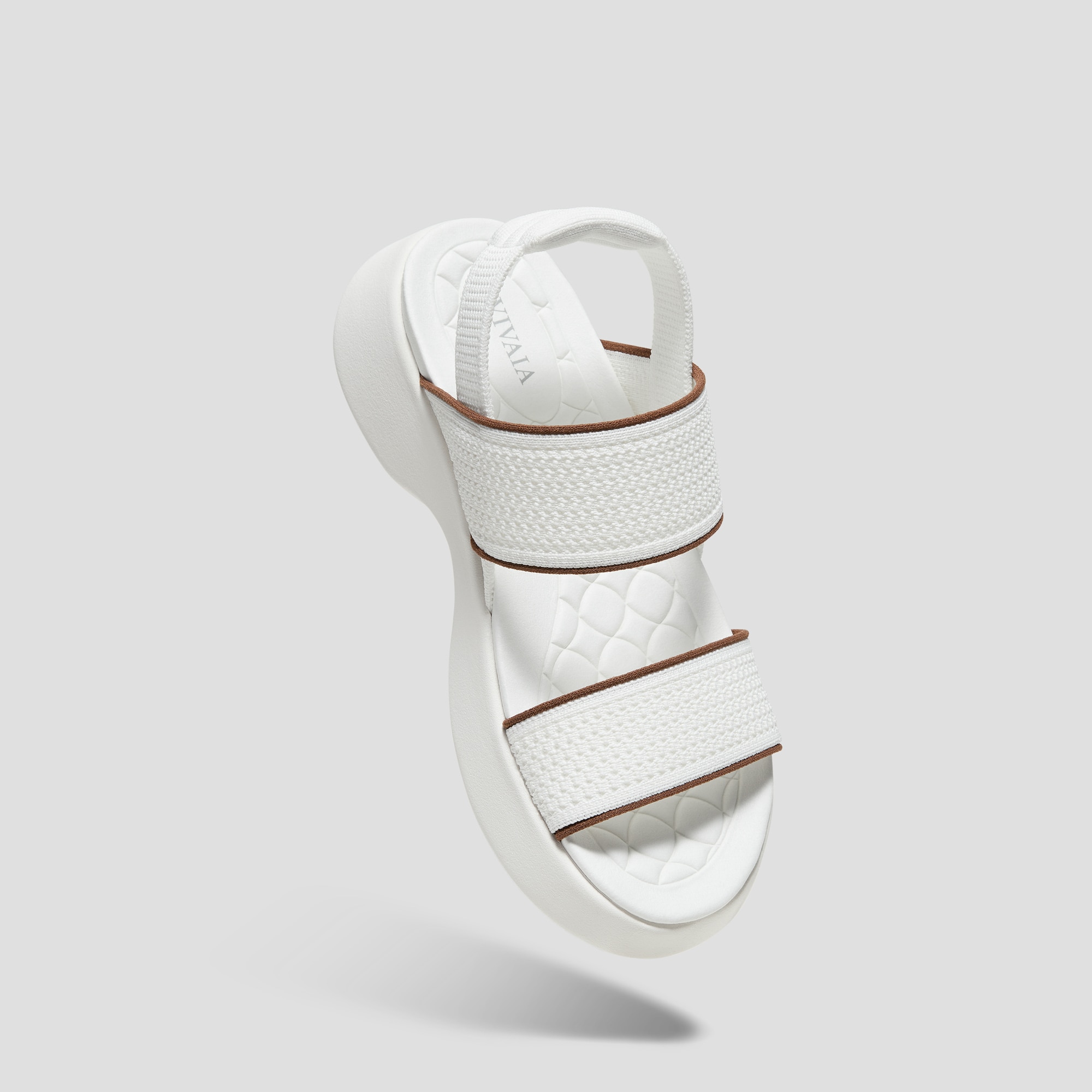 Round-Toe Walker Sandals (Kamber), WHITE & BROWN, EU35 | VIVAIA