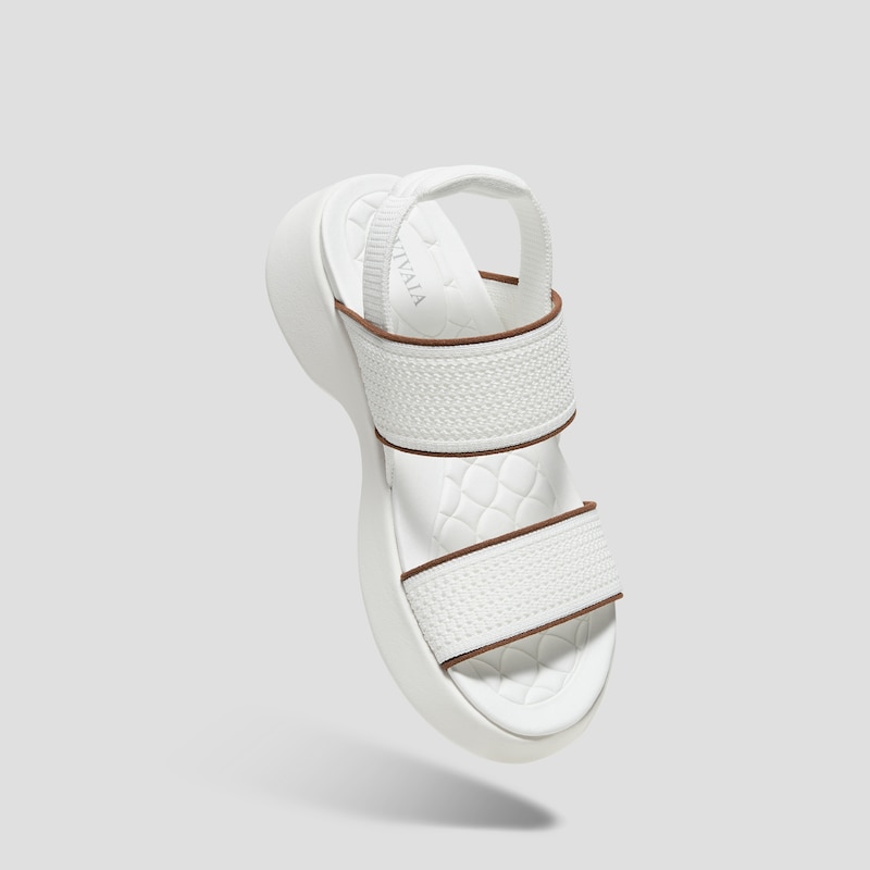 Square-Toe Walker Sandals (Kamber), WHITE & BROWN, EU35 | VIVAIA