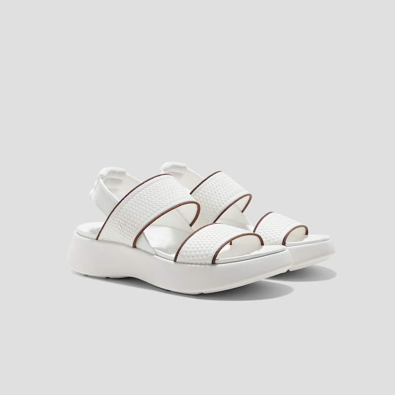 Square-Toe Walker Sandals (Kamber), WHITE & BROWN, EU35 | VIVAIA
