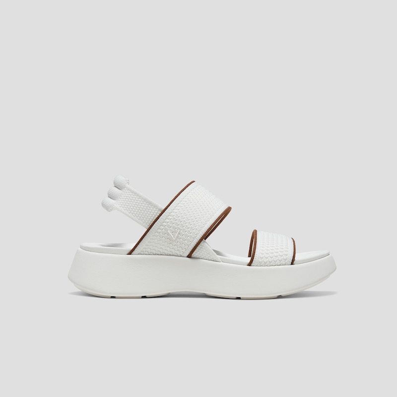 Square-Toe Walker Sandals (Kamber), WHITE & BROWN, EU35 | VIVAIA