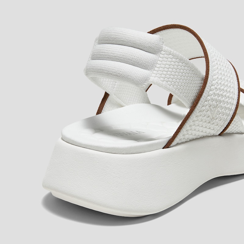 Square-Toe Walker Sandals (Kamber), WHITE & BROWN, EU35 | VIVAIA