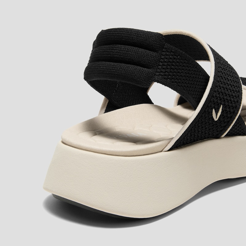 Square-Toe Walker Sandals (Kamber), BLACK & CREAM IVORY, EU35 | VIVAIA