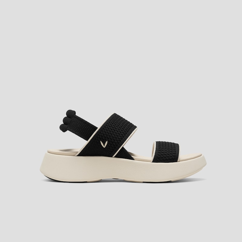 Square-Toe Walker Sandals (Kamber), BLACK & CREAM IVORY, EU35 | VIVAIA