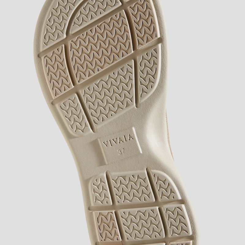 Elastic Back Strap Walker Sandals (Kara 2.0), CREAM IVORY & NUDE PEACH, EU35 | VIVAIA