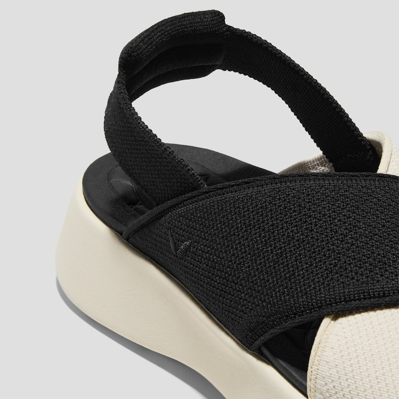 Elastic Back Strap Walker Sandals (Kara 2.0), BLACK & CREAM IVORY, EU36 | VIVAIA