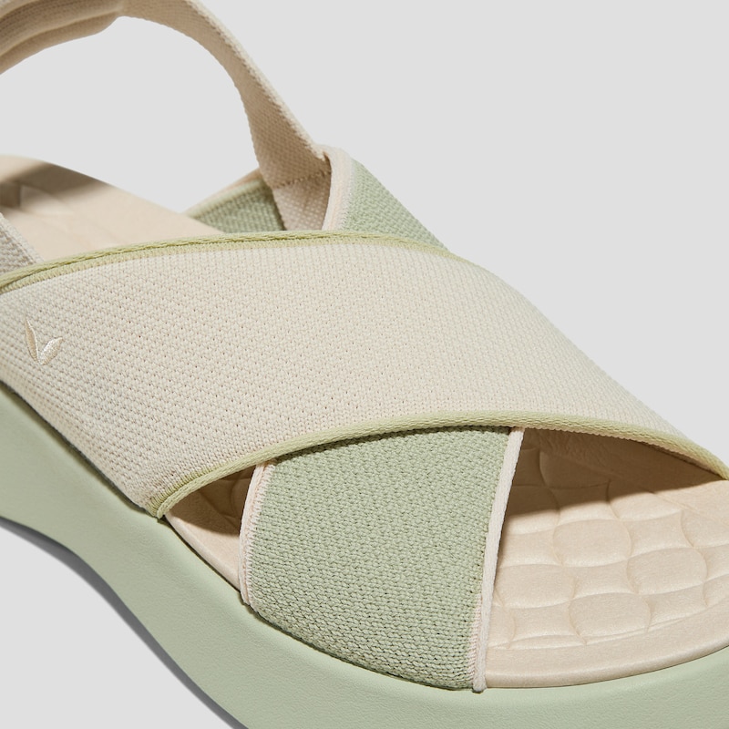 Elastic Back Strap Walker Sandals (Kara 2.0), MATCHA & CREAM IVORY, EU35 | VIVAIA