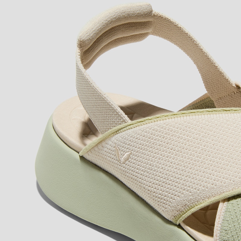 Elastic Back Strap Walker Sandals (Kara 2.0), MATCHA & CREAM IVORY, EU35 | VIVAIA