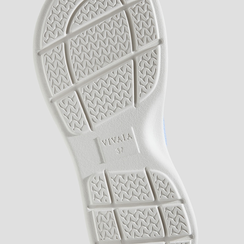 Elastic Back Strap Walker Sandals (Kara 2.0), BABY BLUE METALLIC & IVORY, EU35 | VIVAIA