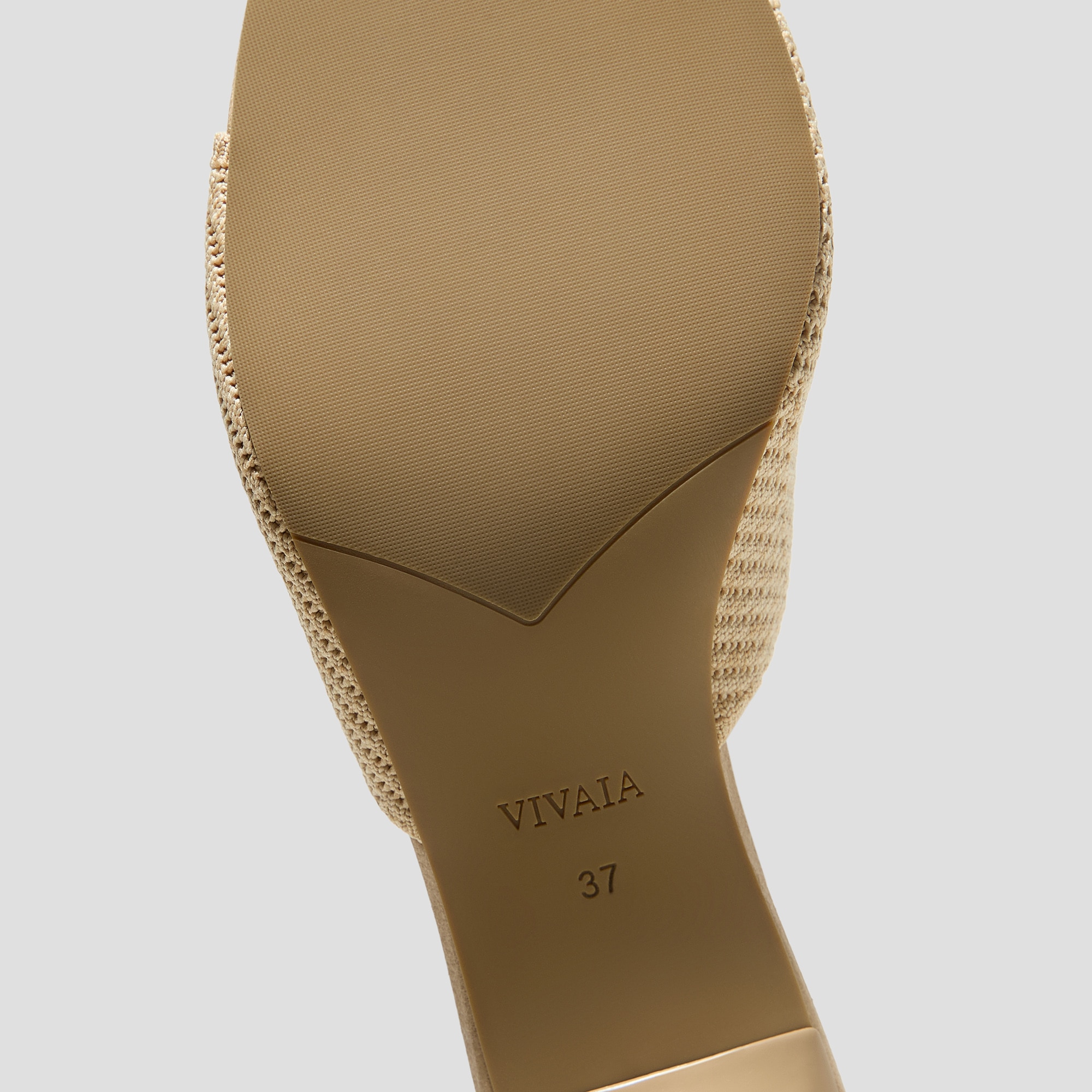 Square-Toe Slide Sandals (Aimee), NATURAL WHEAT HERRINGBONE, EU35