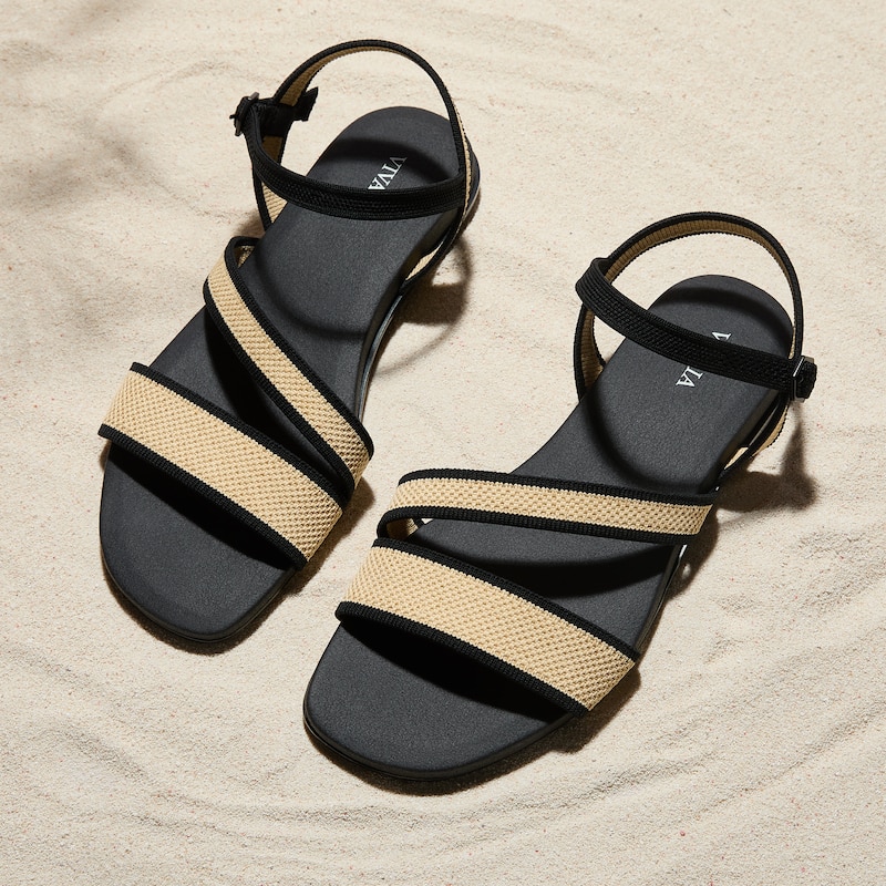 AdaptAll™ Flat Sandals (Demi), NATURAL BLACK, EU35 | VIVAIA