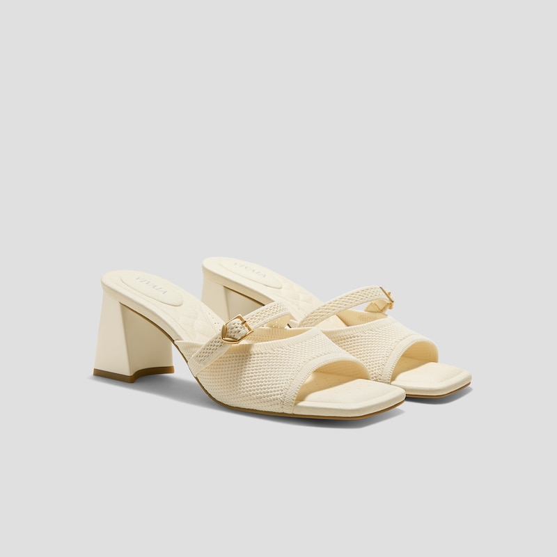 AdaptAll™ Square-Toe Sandals (Ava), Cream Wave, EU35 | VIVAIA