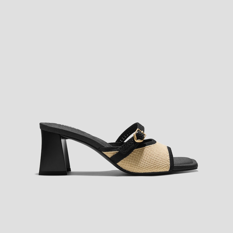 AdaptAll™ Square-Toe Sandals (Ava), Natural Wave - Black, EU35 | VIVAIA