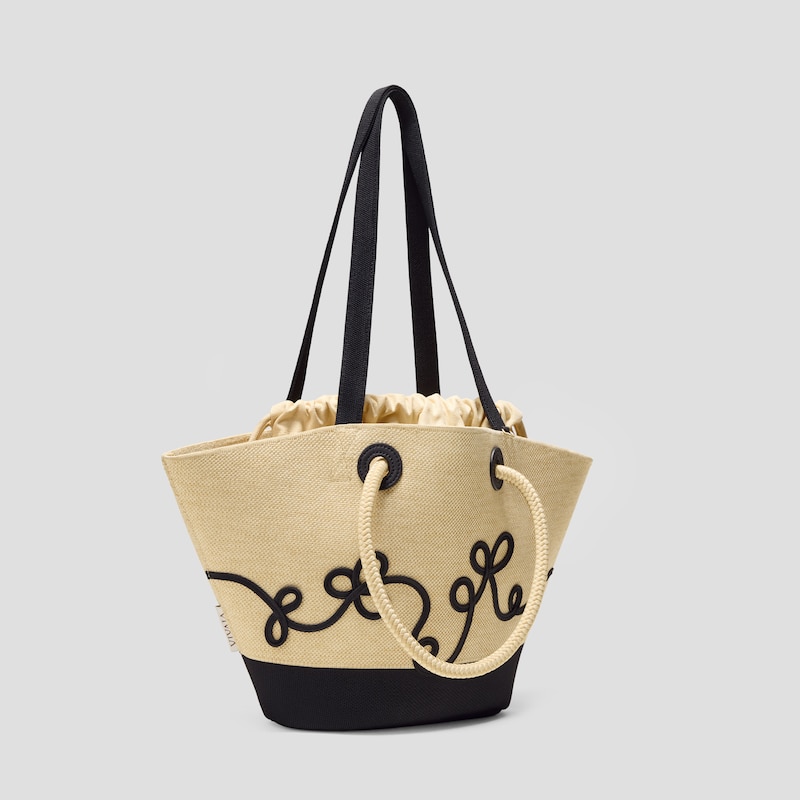 Convertible Trapeze Tote (Attina), NUDE PEACH & BLACK, one-size | VIVAIA