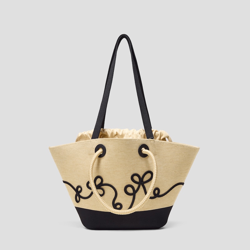 Convertible Trapeze Tote (Attina), NUDE PEACH & BLACK, one-size | VIVAIA