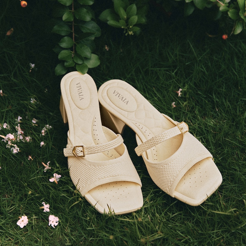 AdaptAll™ Square-Toe Sandals (Ava), Cream Wave, EU35 | VIVAIA