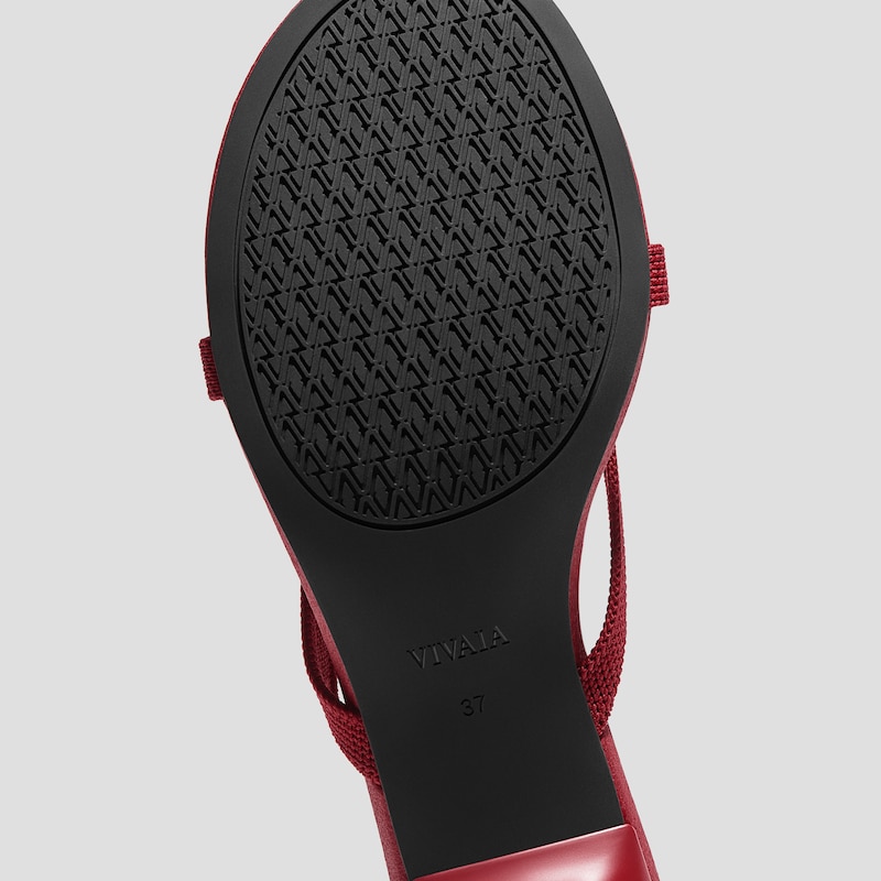 Round-Toe Kitten-Heel Sandals (Emeline), RUBY  RED, EU39 | VIVAIA