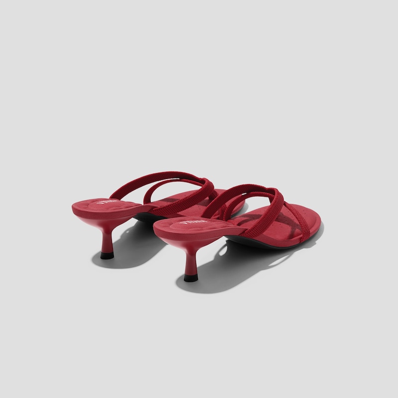 Round-Toe Kitten-Heel Sandals (Emeline), RUBY  RED, EU39 | VIVAIA