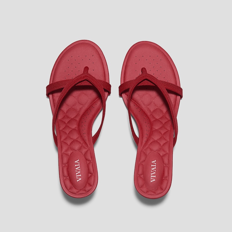 Round-Toe Kitten-Heel Sandals (Emeline), RUBY  RED, EU39 | VIVAIA