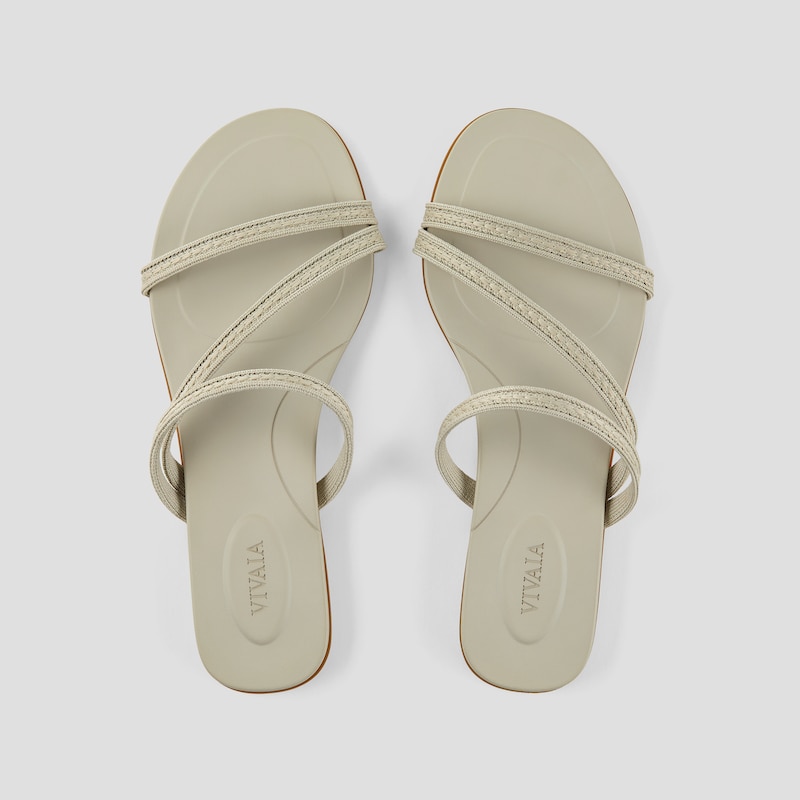 Square-Toe Flip-Flops (Carla), Doeskin Rustic Cable, EU36 | VIVAIA