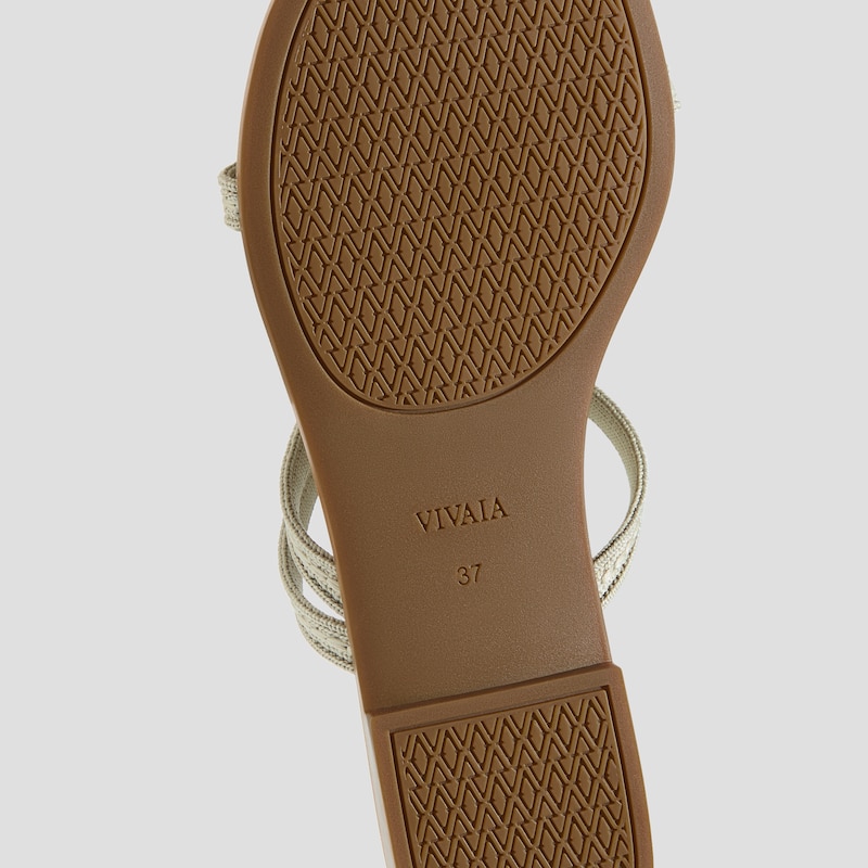 Square-Toe Flip-Flops (Carla), Doeskin Rustic Cable, EU36 | VIVAIA