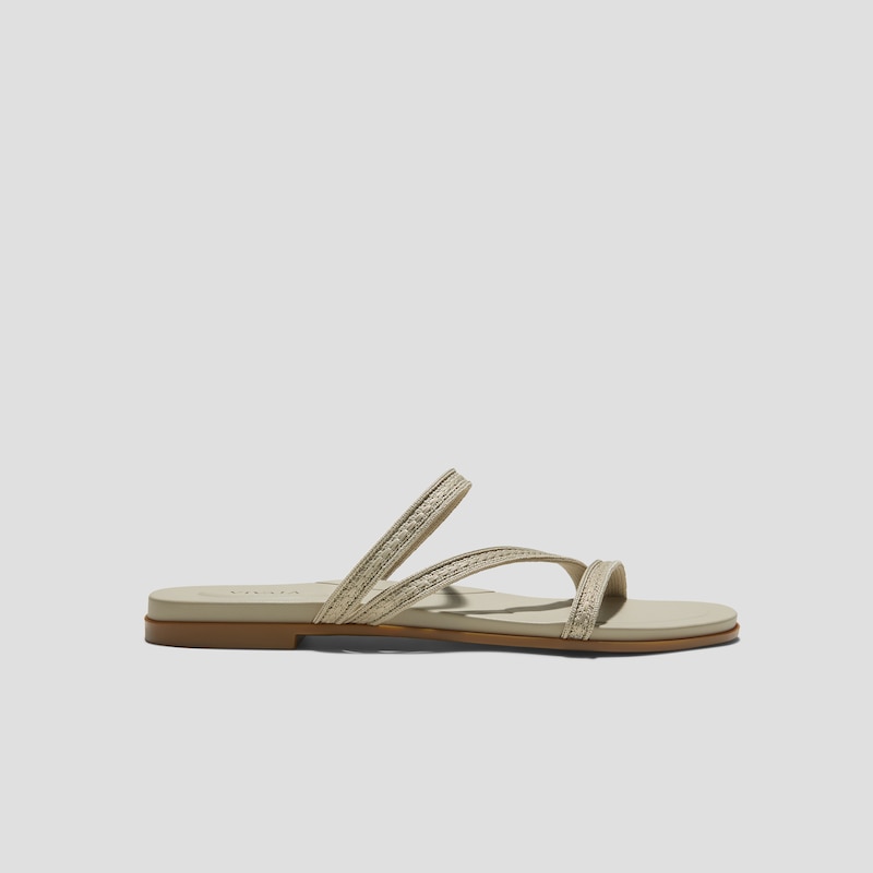 Square-Toe Flip-Flops (Carla), Doeskin Rustic Cable, EU36 | VIVAIA