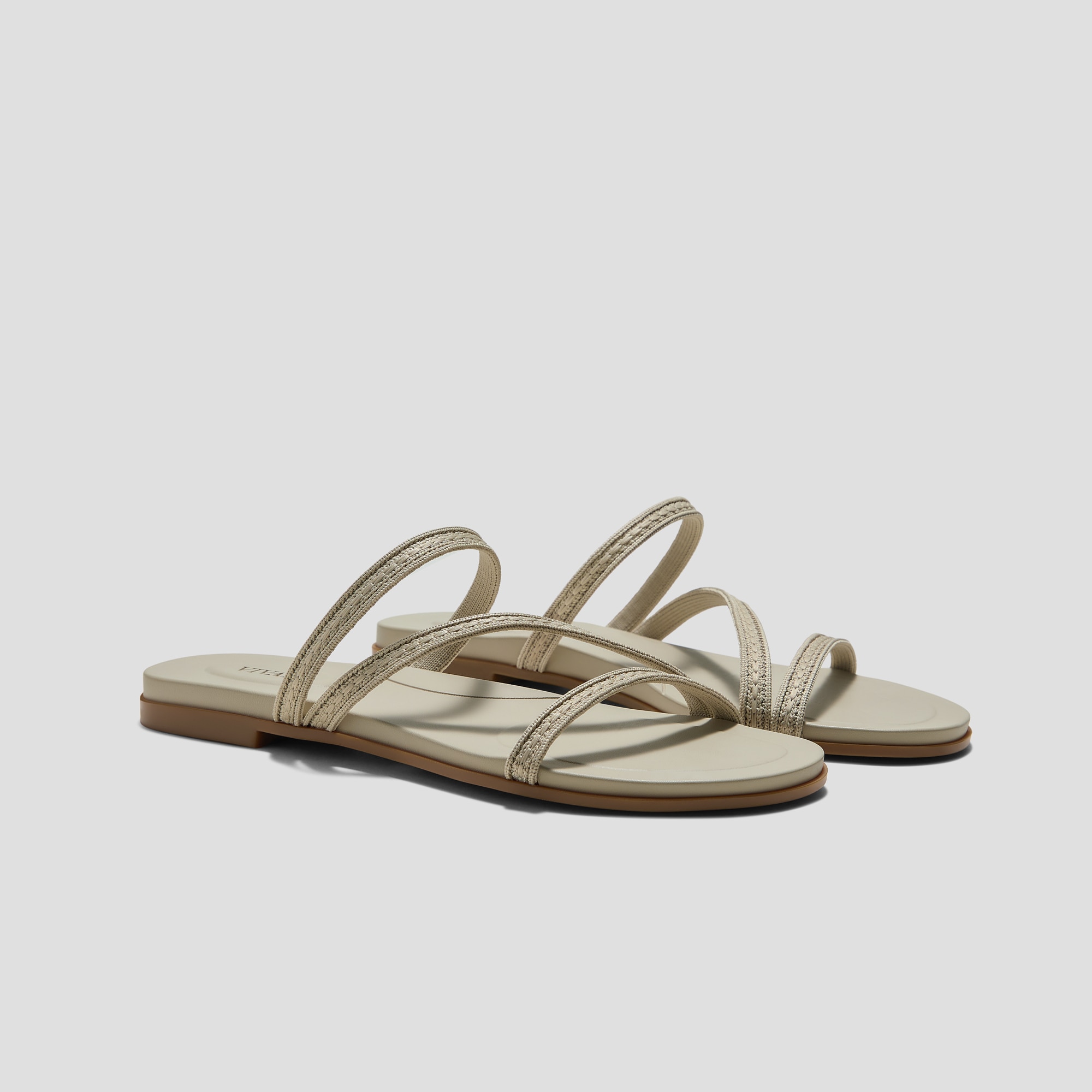 Round-Toe Flip-Flops (Carla) - Doeskin Rustic Cable