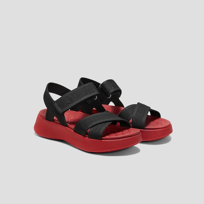 Walker Sandals (Kiara), BLACK RUBY RED, EU40 | VIVAIA