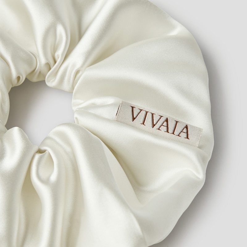 Satin Hair Scrunchie, LIGHT GOLD, one-size | VIVAIA