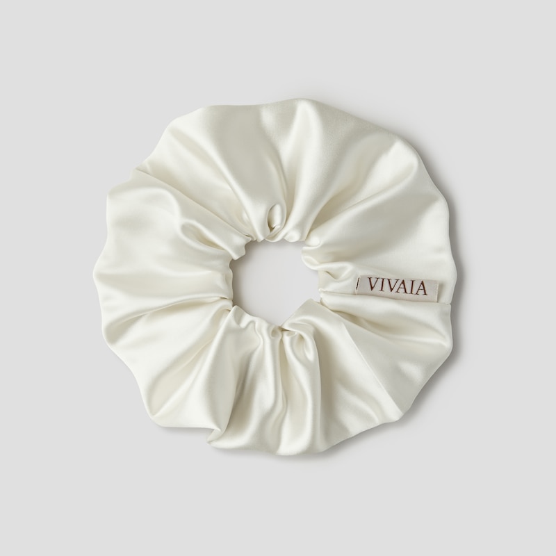 Satin Hair Scrunchie, LIGHT GOLD, one-size | VIVAIA